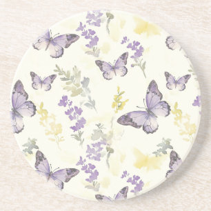 Posavasos Mariposas Purpura Floral Lavanda