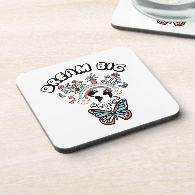 Posavasos Mariposas y hongos Sueño Gran inspo positivo (Lado Izquierdo)