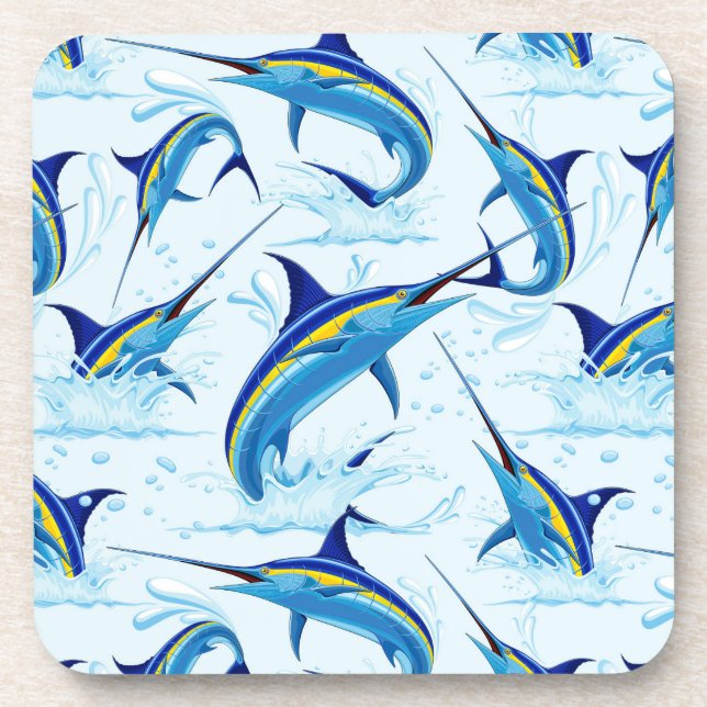 Posavasos Marlín Azul Saltando del Océano (Frente)