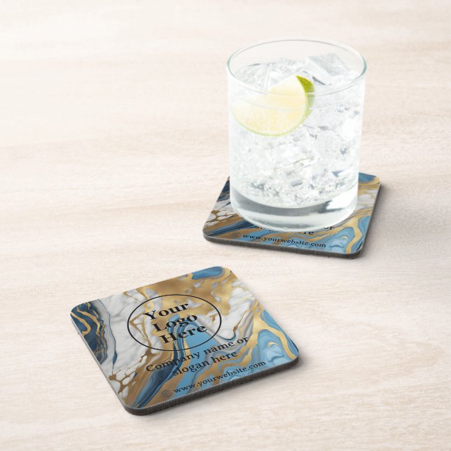 Posavasos Mármol azul oro y blanco (Lado Derecho)