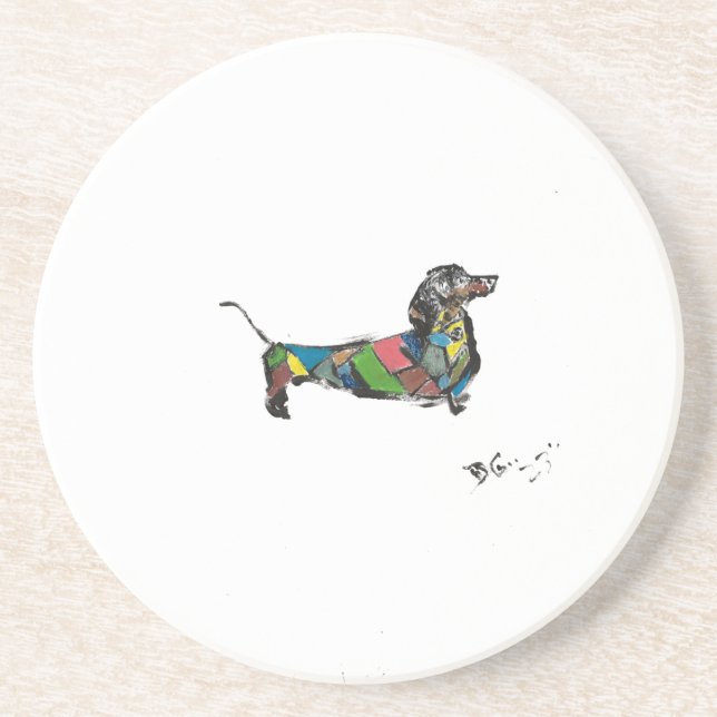 Posavasos Mármol de Dachshund (Frente)