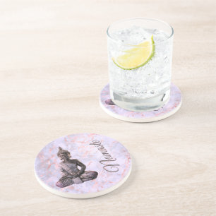 Posavasos Mármol de lavanda rosa con clase Buda