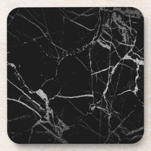Posavasos Mármol de vena negra y plateada