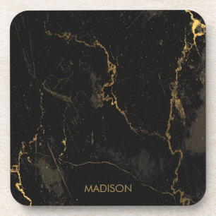 Posavasos Mármol negro del oro