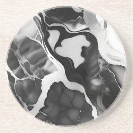 Posavasos Mármol negro y blanco a la moda