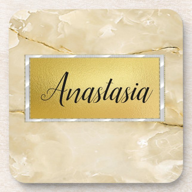 Posavasos Mármol oro de moda (Frente)