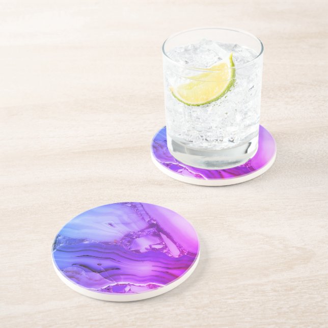 Posavasos Mármol púrpura exótico (Lado)