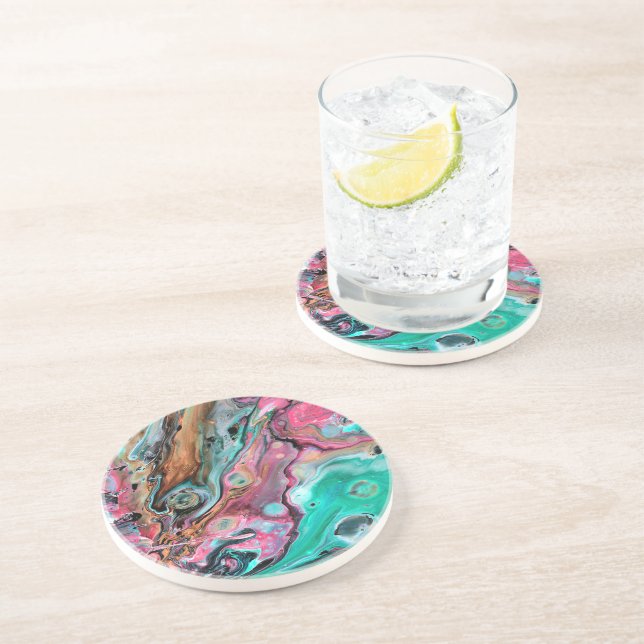 Posavasos Mármol rosa y verde (Lado)