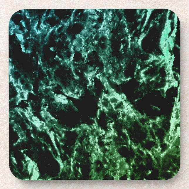 Posavasos Mármol verde en negro (Frente)