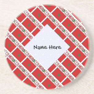 Posavasos Marruecos y la bandera marroquí cubierta con azule