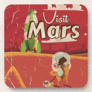 Posavasos Mars Vintage Travel Poster