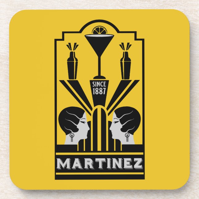 Posavasos Martinez Cocktail Art Deco (Frente)