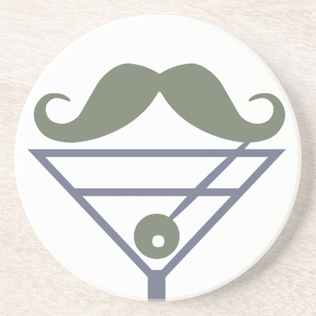 Posavasos Martini Mustache personalizado (Frente)