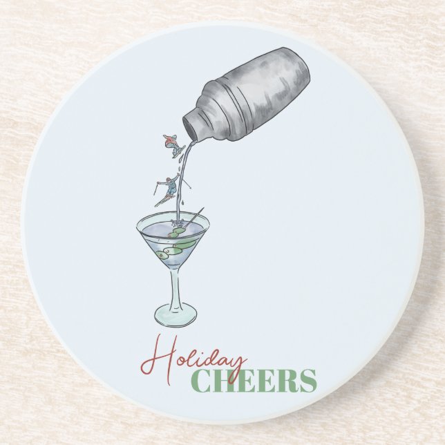 Posavasos martini y vacaciones de esquí (Frente)