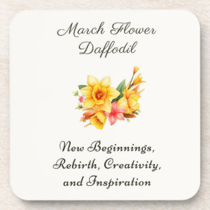 Posavasos Marzo Nacimiento Flor Daffodil Nacimiento Regalo