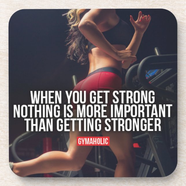 Posavasos Más fuerte - Motivación para el entrenamiento de m (Frente)
