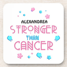 Posavasos Más fuerte que el cáncer | Personalizado supervivi
