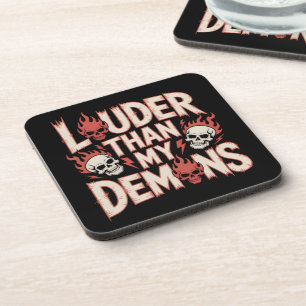 Posavasos Más Fuerte Que Mis Demonios: Calavera Gótica y Lla