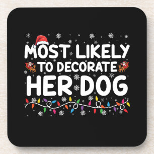 Posavasos Más Probable De Decorar A Su Perro La Navidad Fami