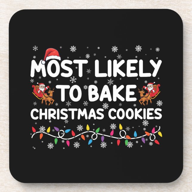 Posavasos Más Probable De Hornear Galletas De Navidad Cocine (Frente)