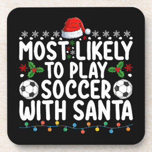 Posavasos Más Probable De Jugar Fútbol Con La Navidad De San