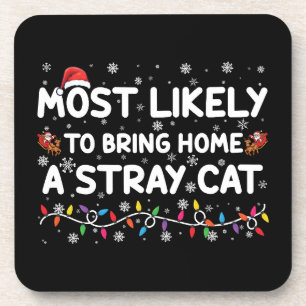 Posavasos Más Probable De Traer A Casa Una Navidad De Gato C
