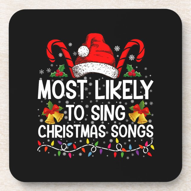 Posavasos Más Probable Que Cante Canciones De Navidad (Frente)