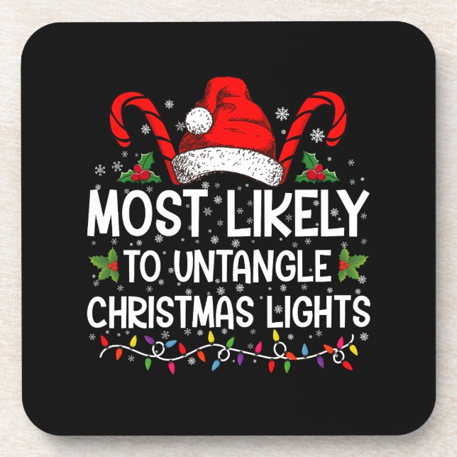 Posavasos Más Probable Que Desenrede Luces de Navidad Corres (Frente)