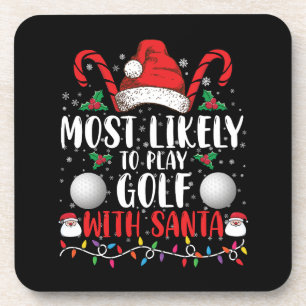 Posavasos Más Probable Que Juegue Golf Con Santa Familia Xma