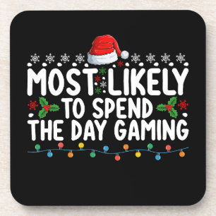 Posavasos Más Probable Que Pase El Día Jugando Navidad