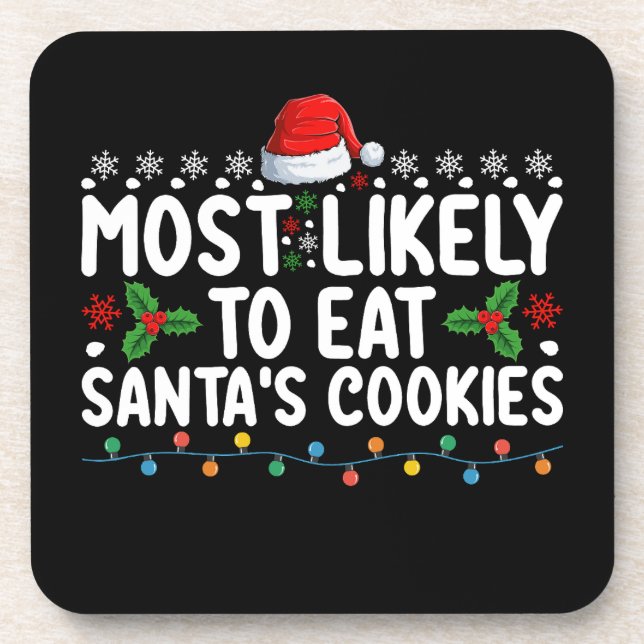 Posavasos Más Propenso A Comer Las Galletas De Navidad De Sa (Frente)