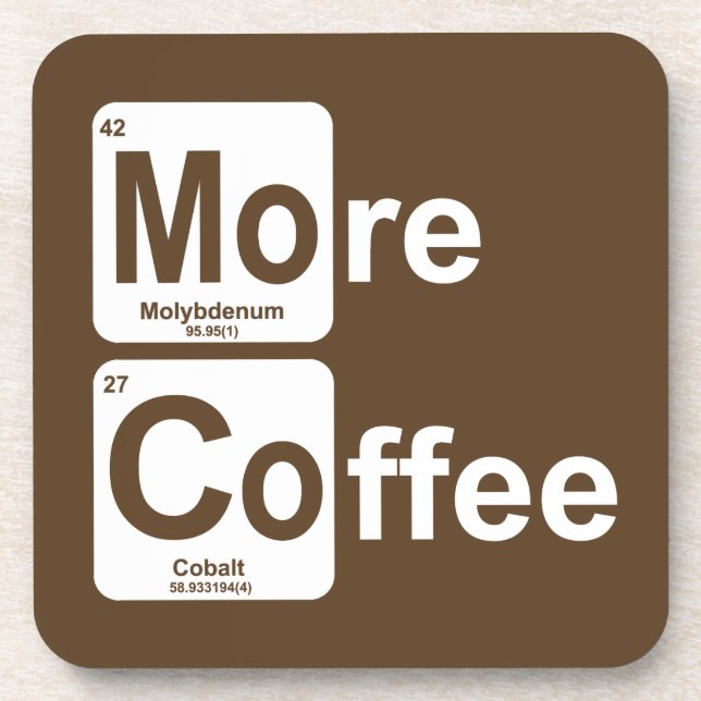 Posavasos Más tabla periódica del café (Frente)