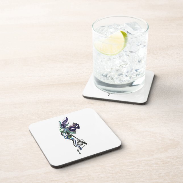 Posavasos Máscara de Mardi Gras con reloj de bolsillo (Lado Derecho)