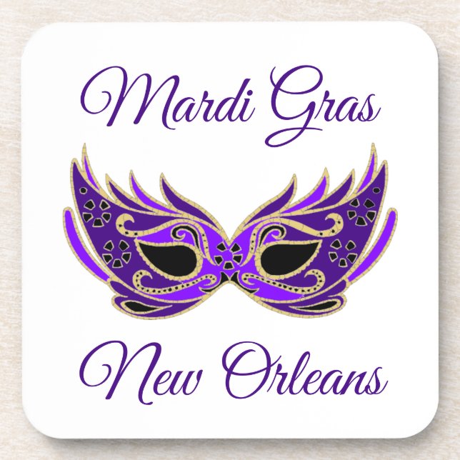 Posavasos Máscara de Mardi Gras Nueva Orleans (Frente)