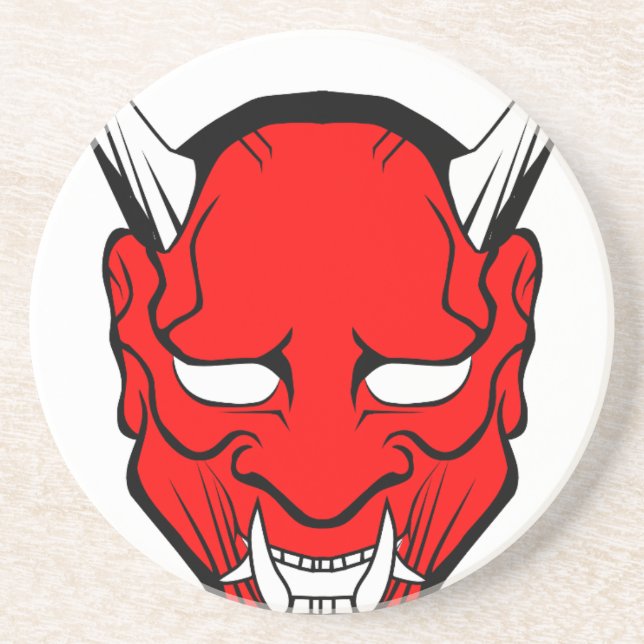Posavasos Máscara Roja Japonesa Hannya (Frente)