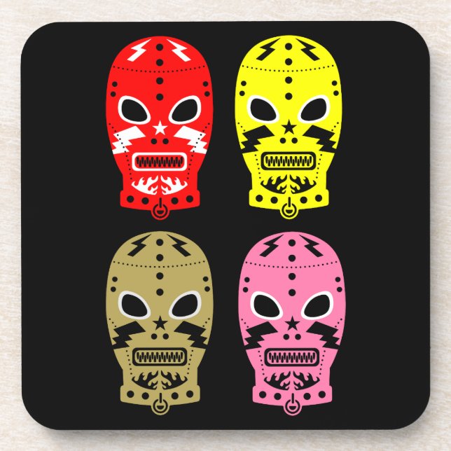 Posavasos Máscaras de concurso de lucha libre (Frente)