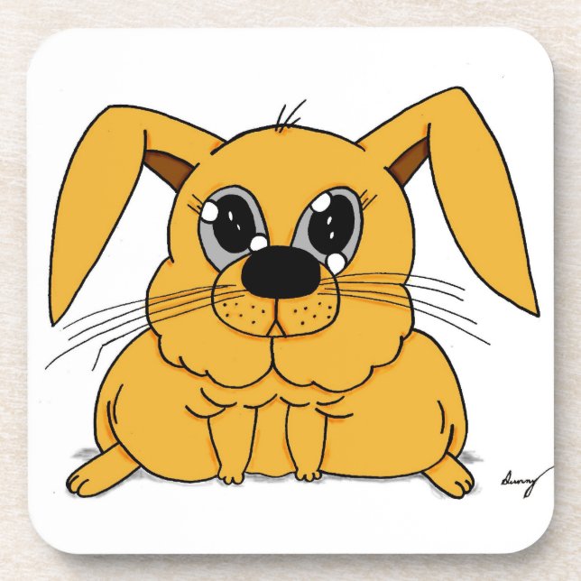 Posavasos Máscaras de conejitos de grasa - Conjunto de 6 (Frente)