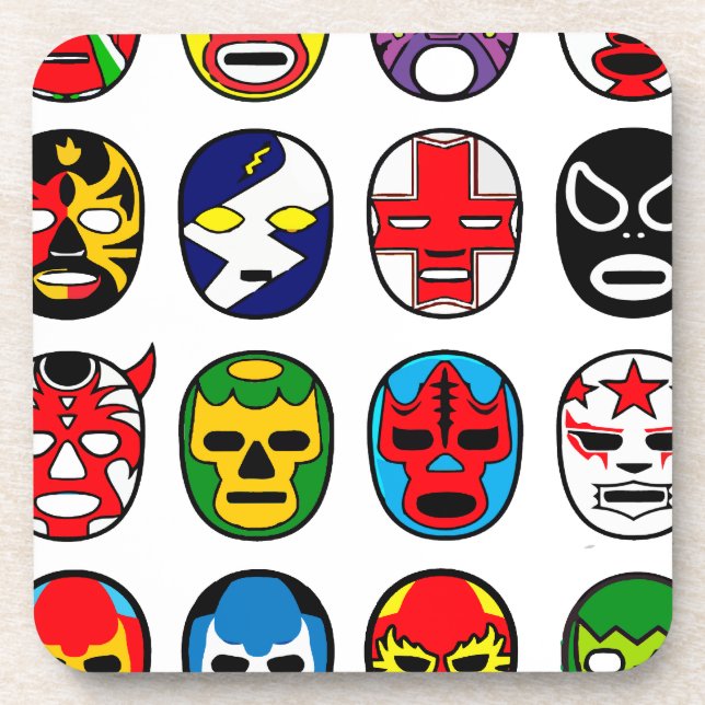 Posavasos Máscaras de lucha mexicanas de Lucha Libre (Frente)