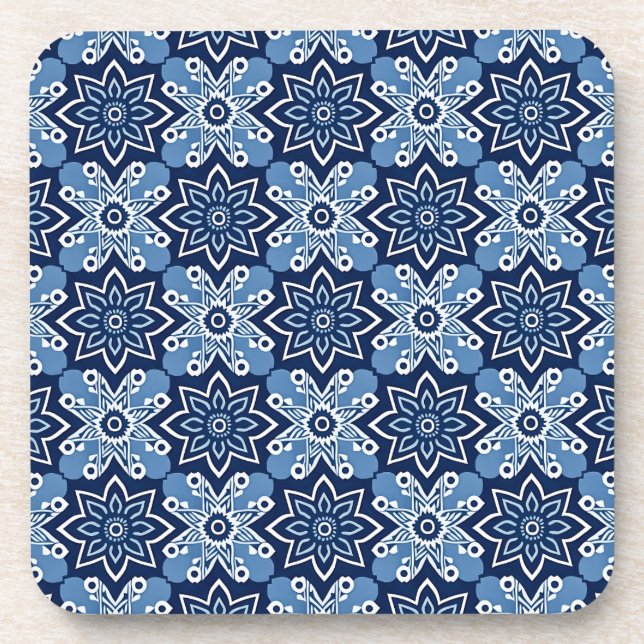 Posavasos Máscaras de patrón geométrico vibrante - Conjunto  (Frente)