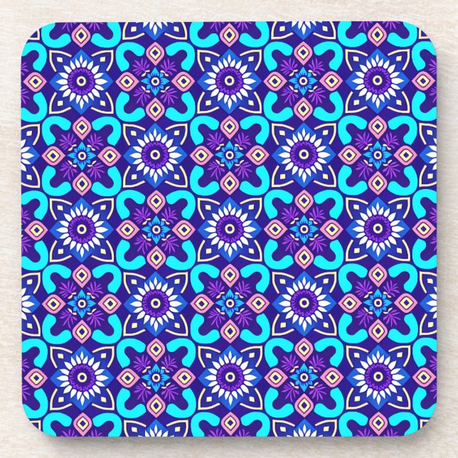 Posavasos Máscaras de patrón geométrico vibrante - Conjunto  (Frente)