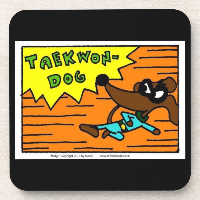 Posavasos Máscaras de TAEKWON-DOG medianas - Conjunto de 6 (Frente)