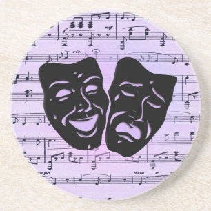 Posavasos Máscaras de teatro y música púrpura