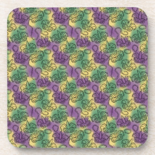 Posavasos Máscaras y Collares de Mardi Gras en Estilo de Art