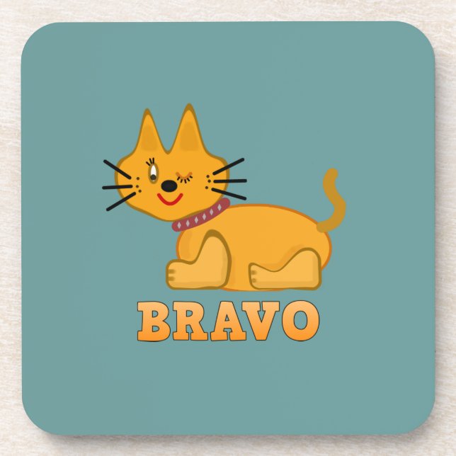 Posavasos Mascota animal del gato del tigre del perro valien (Frente)