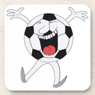 Posavasos Mascota de Balón de Fútbol Sonriente