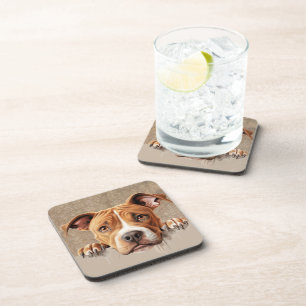 Posavasos Mascota de perro de pozo norteamericano que busca 