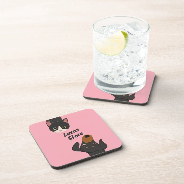Posavasos Mascotas lindas garabateadas (Lado Derecho)