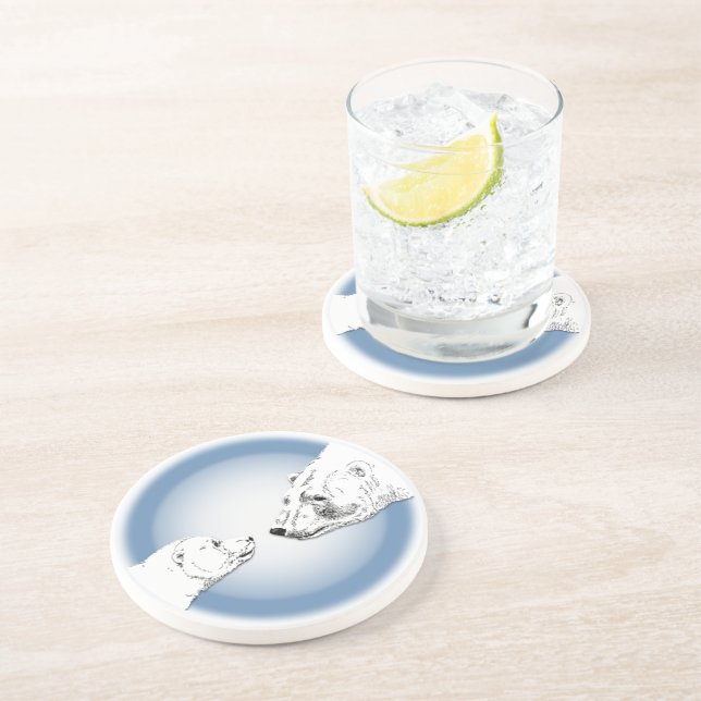 Posavasos Máster de arte de ositos polares de espuma de oso (Lado)