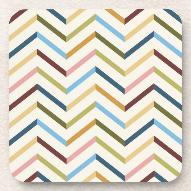 Posavasos Máster de chequeo multicolor de chevron (Frente)