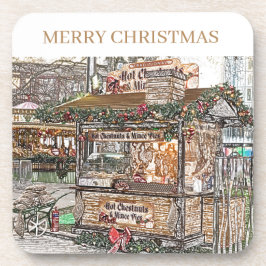 Posavasos Máster de la vista de quiosco de castañas caliente